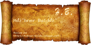 Hübner Baldó névjegykártya